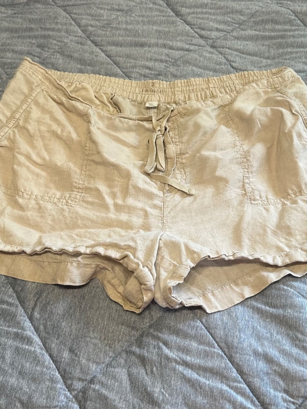 White Linen Short Shorts